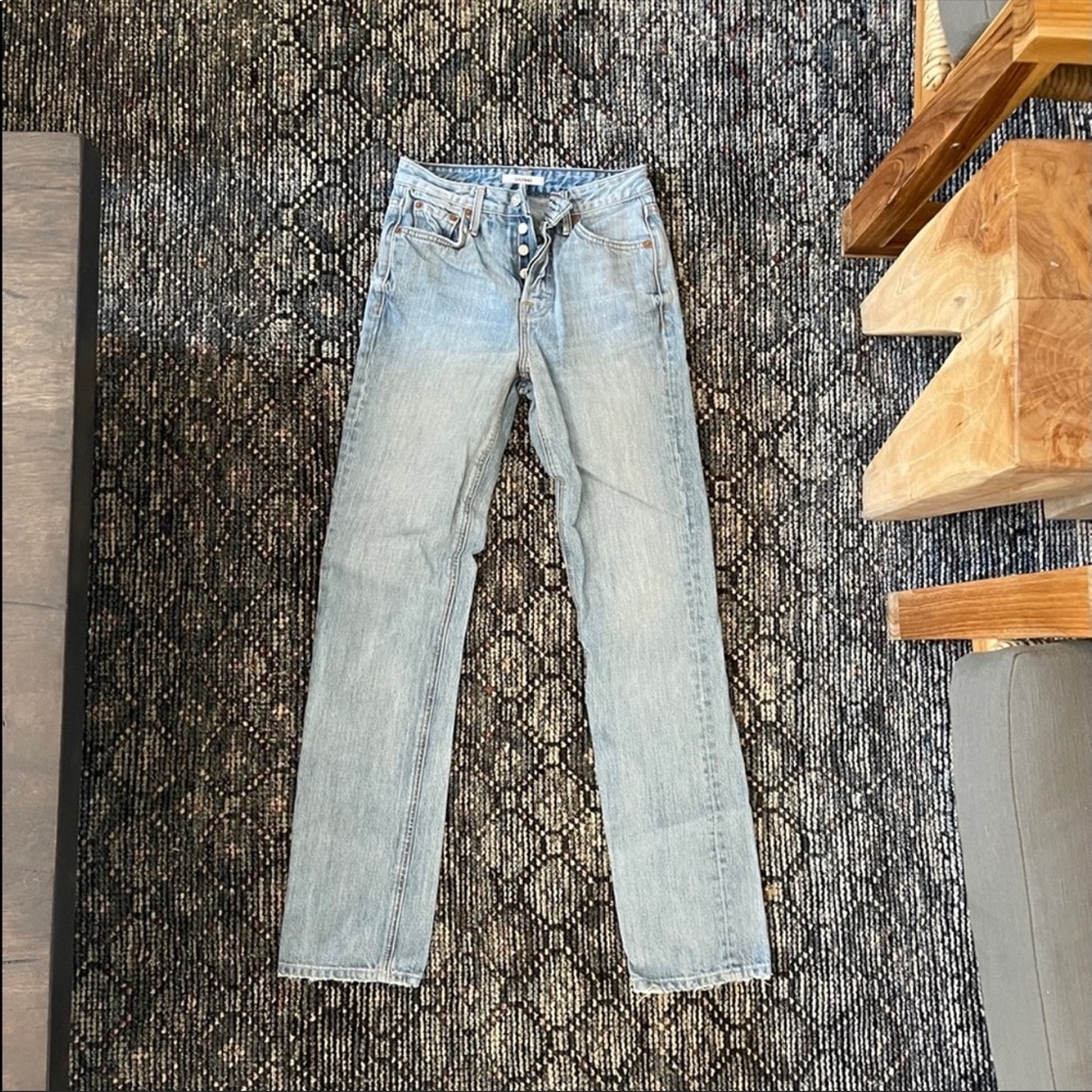 GRLFRND high rise straight leg jeans